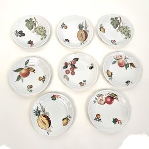 8 Vintage Philippe Deshoulieres Canapé Appetizer Fruit Plates Lourioux France